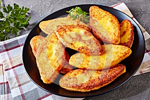 Close-up of delicious fried cornbread pancakes