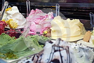 Close up of delicious icecreams