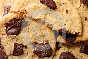 Delicious, cruncky and sweet Choco Chip golden Cookies photo