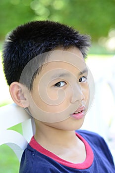 Close up Demeanor of Thai Boy.
