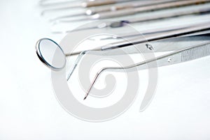 Close up dental instruments