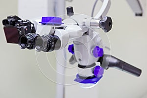 Close up of dental microscope