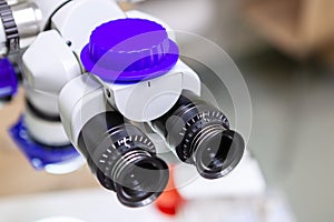 Close up of dental microscope