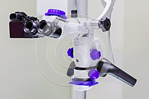 Close up of dental microscope