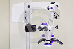 Close up of dental microscope