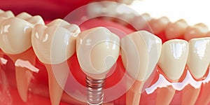 Close up of dental teeth implant.