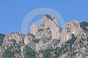 Close up of the Denti della Vecchia mountain range in Ticino canton, Switzerland photo