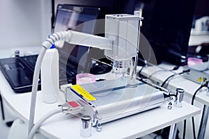 Close-up dermatoscope in a dermatological clinic