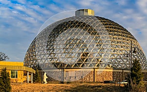 Close up of the desert dome at Henry Doorly Zoo Omaha Nebraska.
