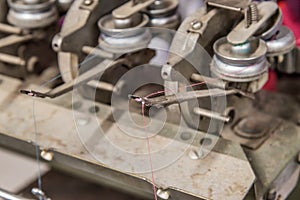 Close up detail of cabling machine