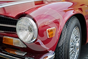 Close up detail of a Classic car