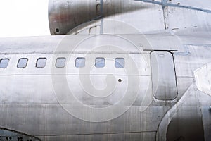 Close up detail of Classic Old propeller airplane