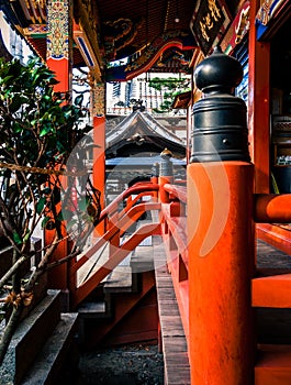 Close up detail of Japanese shrine