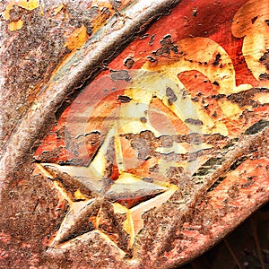 Close up detail of old abandoned farm machinery