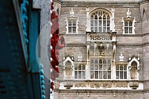 Close up detail of Tower bridge in London, England