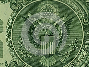 Close-up Detail Of United States One Dollar Eagle Seal