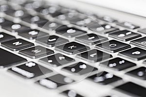 Close up Detail View of Laptop Computer Keyboard