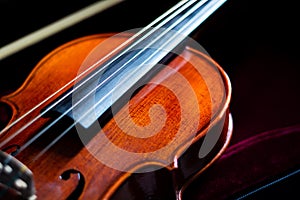 Close up detail of violin