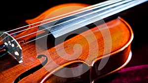 Close up detail of violin