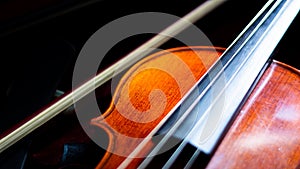 Close up detail of violin