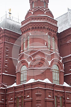 Close-up detailed of State Historical Museum in Moscow