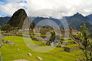 Close up detailed view of Machu Picchu, lost Inca