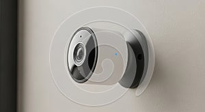 Modern Wireless Security Camera Mounted on a Wall