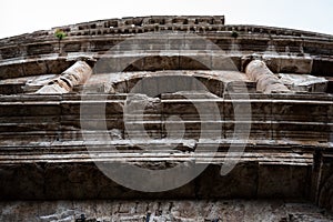 Close up on the details of the Colosseum in Rome