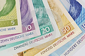 Close-up of Deutsche Mark photo