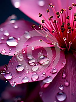 Close-up of dew on purple blooms