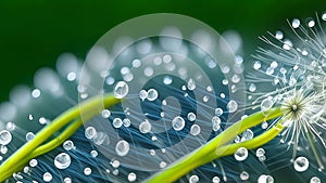 A Close-up of a Dewy Dandelion in the Morning Light.