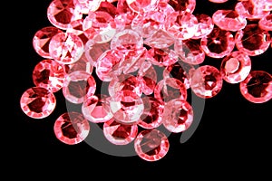 close up of the diamonds