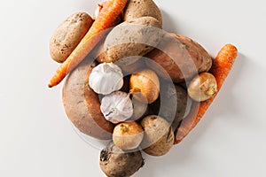 close up of different raw vegetables on table