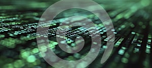 Green Binary Code Data Technology Background
