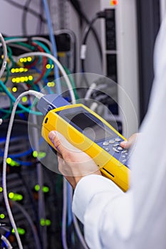 Close-up of a digital cable analyser