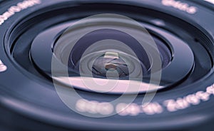 close up of a camera lens