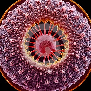 A close up digital illustration of a cell.