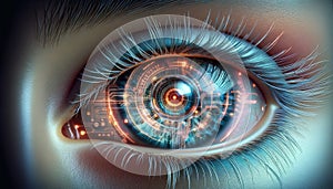 A close-up digital illustration of a human eye