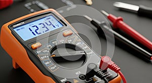 Digital Multimeter on Dark Background