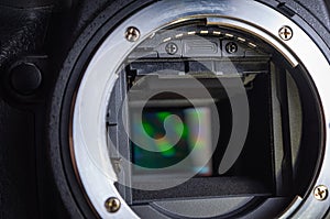Close-up digital SLR camera sensor