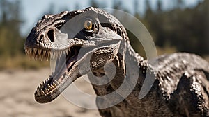 close up of dinosaur _The Velociraptor was a clue in the mystery case. It had been found near the crime scene,