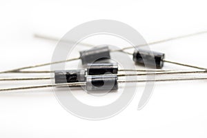 Close up of diode isolated on white background