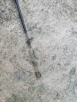 Close-up of a dipstick without oil.