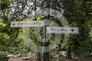 Close Up Direction Signs At The Cemetery Zorgvlied At Amsterdam The Netherlands 12-6-2020 photo