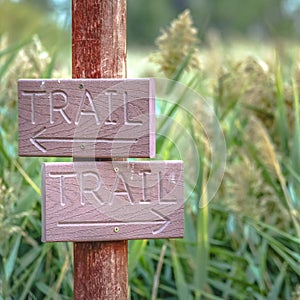 Close up of a directional trail sign in Provo Utah