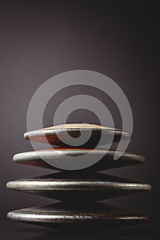 Close up of discuses