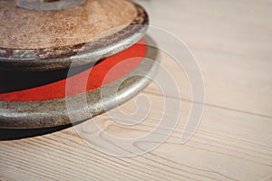 Close up of discuses