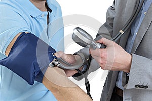 Close Up Of A Doctor Checking Blood Pressure Of A Patient