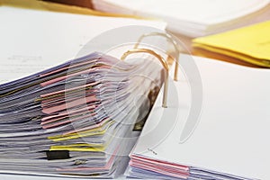 Close up documents in file folder