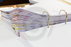 Close up documents in file folder